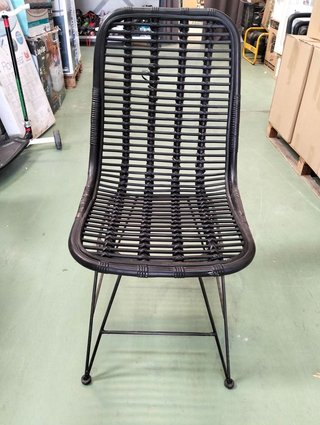 Set de 2 Chillvert Silla Parma Rattan Natural Color Negro