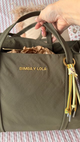 Bolso Bimba y Lola verde oliva y dorado