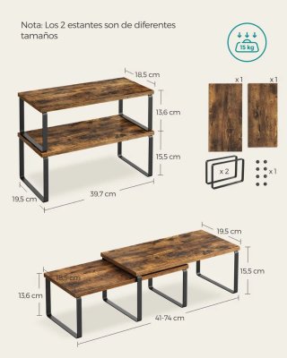 Set 2 Estantes de cocina SONGMICS KCS200X01