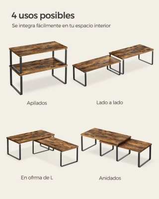 Set 2 Estantes de cocina SONGMICS KCS200X01