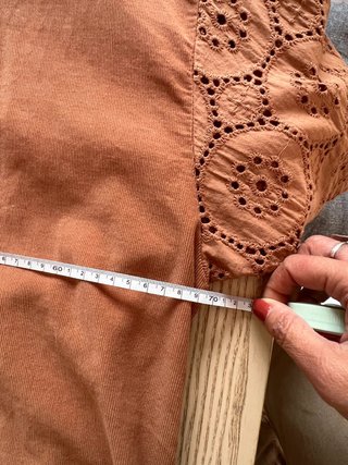 Camisa boho terracota con bordados – 100% algodón Hecho en Italia
