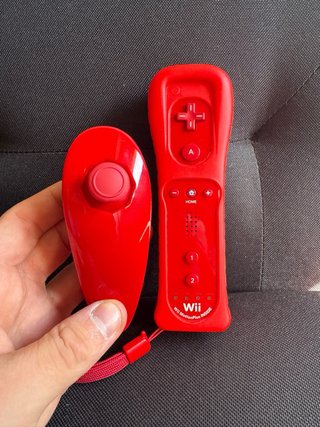 Mando Wii Rojo Motion Plus Inside + Nunchuk