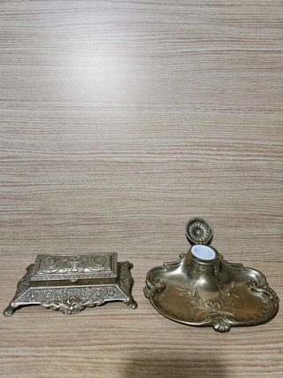 Antiguo juego escritorio bronce (1900-1910)