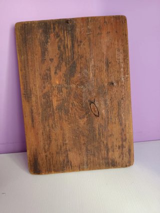 Cuadro Virgen Niño Talla Madera Antiguo