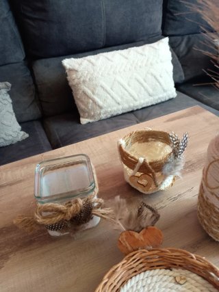 Conjunto Decorativo Beige y Marrón
