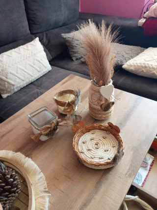Conjunto Decorativo Beige y Marrón