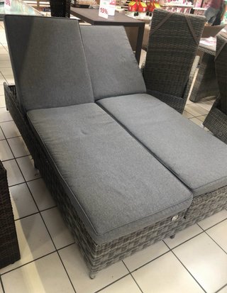 CHOLLO!! Tumbona doble ratán gris