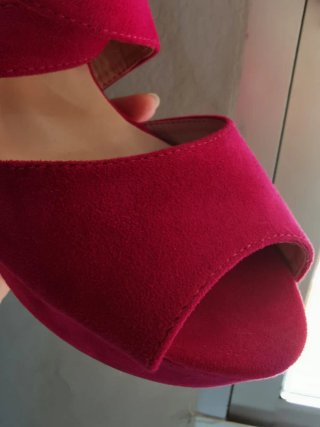 Zapatos de tacón rosa plataforma