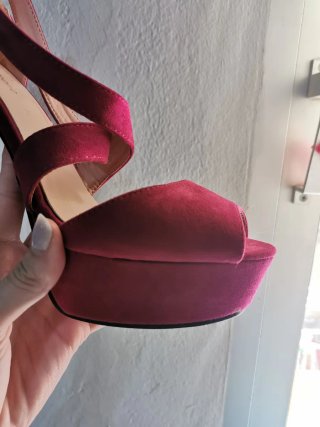 Zapatos de tacón rosa plataforma