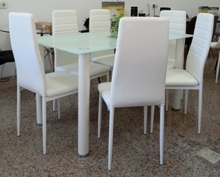 Mesa ·Comedor + ·6 Sillas ·Blancas. ¡ECONÓMICA!