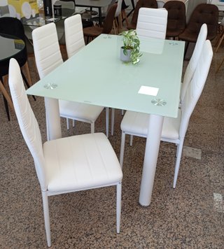 Mesa ·Comedor + ·6 Sillas ·Blancas. ¡ECONÓMICA!