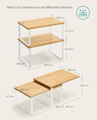 Set 2 Estantes especiero SONGMICS KCS02NW