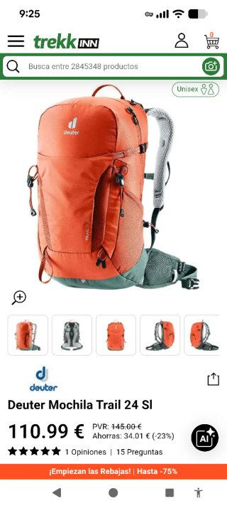 Mochila Deuter Trail 24 (1 solo uso) NO NEGOCIABLE