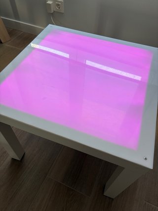 Mesa de luz infantil blanca (mesa ikea) con led.