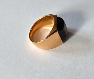 Anillo Hombre Acero Piedra Natural