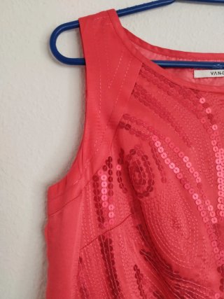 Vestido  coral VANDOO lentejuelas