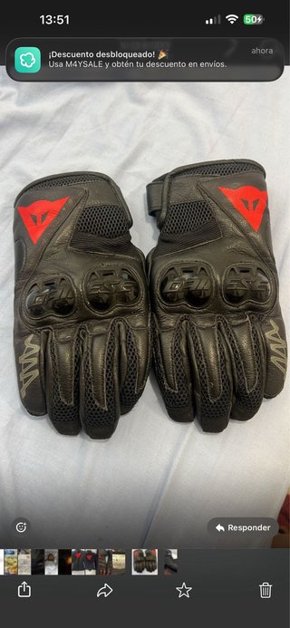 Guantes Dainese Moto Negro y Rojo