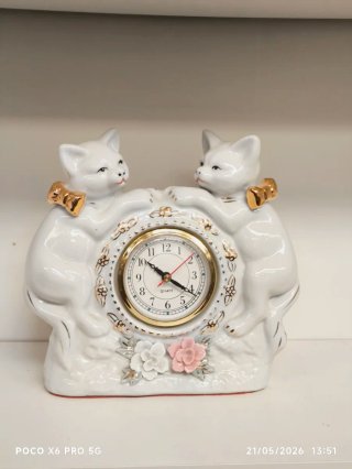 Orologio gatti in porcellana kitsch decorativa retrò