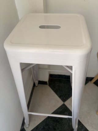 Taburete Alto Metal Blanco Sklum