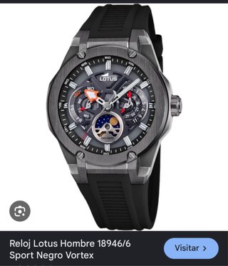 Reloj Lotus Vortex Negro y Plateado