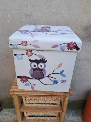 Caja de almacenaje con búhos
