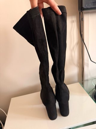 Botas Altas Negras NYC Talla 39 Plataforma y Tacón