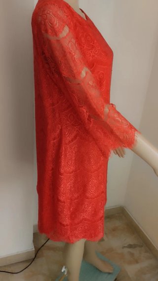 Abito donna rosso in pizzo