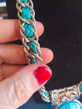 Collar bohemio con colgante turquesa