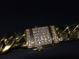 E641898-2 Cadena Oro 18K Con Circonita 30Cm
