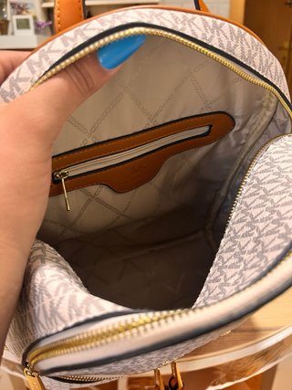 Mochila Michael Kors Logo MK Gris Blanco