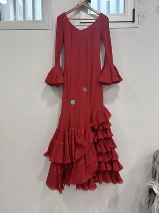 Vestido de flamenca rojo con lunares