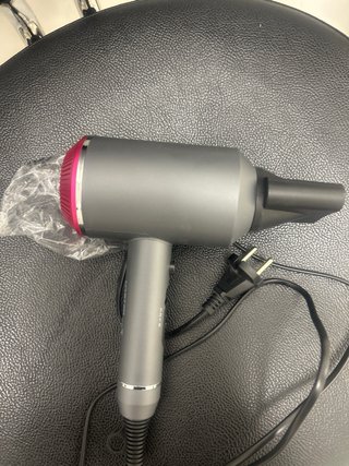 Asciugacapelli nuovo grigio e fucsia