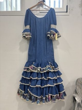 Vestido Flamenca Azul con Flores
