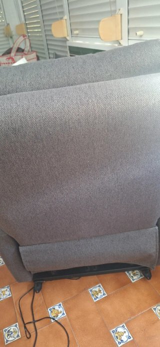 Sillón reclinable eléctrico tela gris