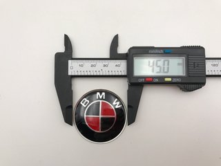 EMBLEMA VOLANTE BMW ROJO NEGRO CARBONO 45MM