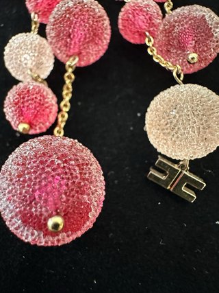Pendiente Elisabetta Franchi Cóctel Rojo y Rosa