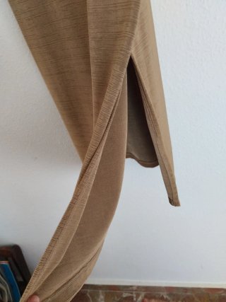 Vestido beige y marrón