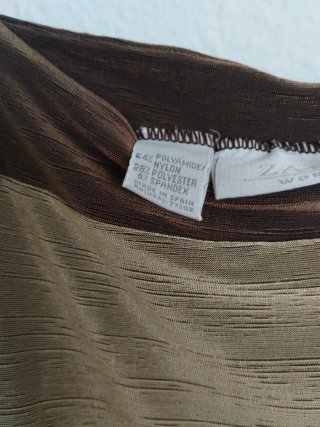 Vestido beige y marrón