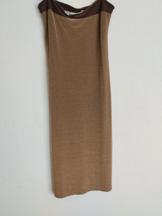 Vestido beige y marrón