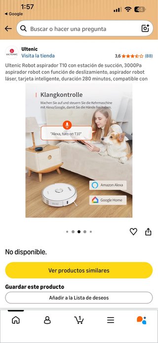Robot Aspirador Ultenic T10 Estación Succión