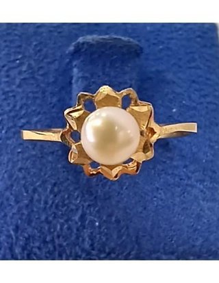 ANILLO ORO 18 KT CON PERLA 0.9GR