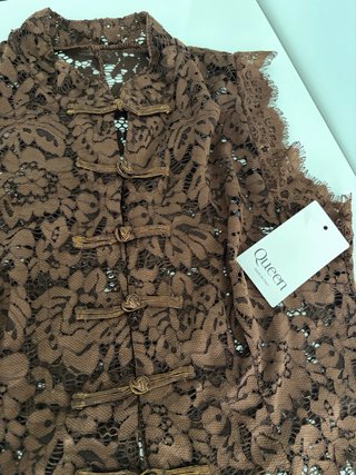 Top Qipao Encaje Marrón Nuevo