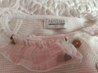 2 Conjunto 2 piezas niña blanco y verde.