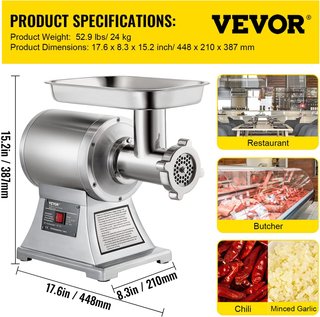 Picadora Carne Eléctrica VEVOR 1100W