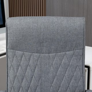Sedia da Ufficio Girevole con Funzione di Oscillazione, Sedia da Scrivania con Altezza Regolabile e Alto Schienale, 65X72X102-112.5Cm, Grigio