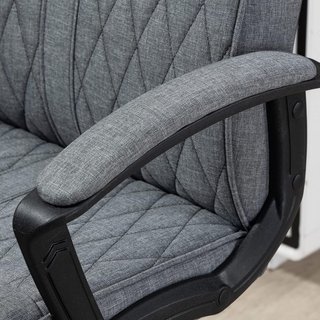 Sedia da Ufficio Girevole con Funzione di Oscillazione, Sedia da Scrivania con Altezza Regolabile e Alto Schienale, 65X72X102-112.5Cm, Grigio