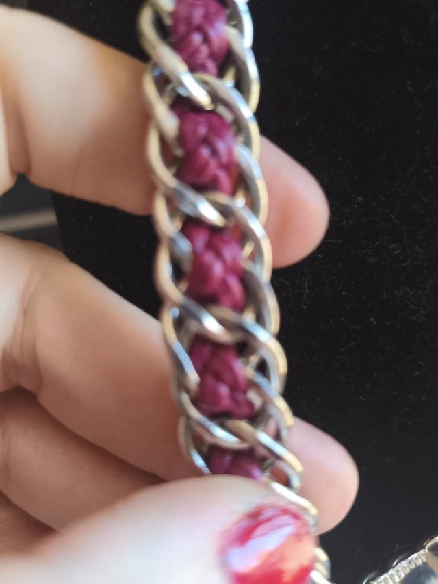 Collar bohemio colgante piedra rosa