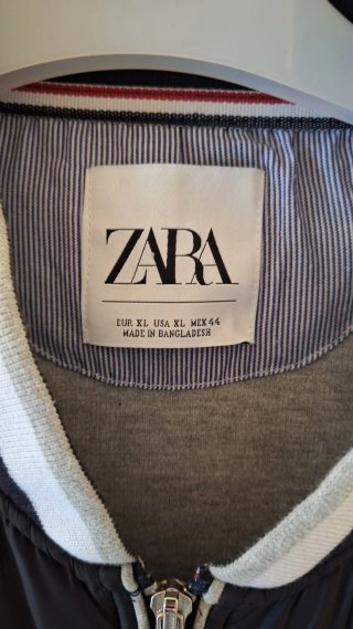 Chaqueta Zara Azul Marino y Gris Talla XL