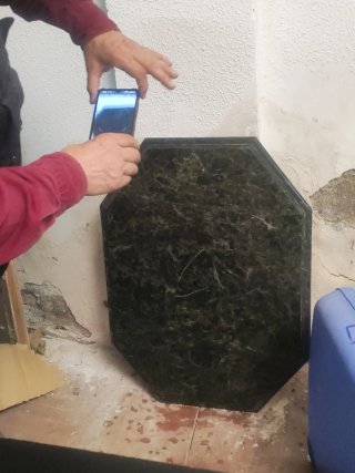 Tavolo da gioco ottagonale in marmo verde scuro 70 kg