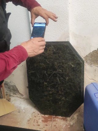 Tavolo da gioco ottagonale in marmo verde scuro 70 kg